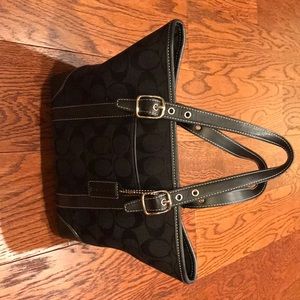 Black coach small tote purse